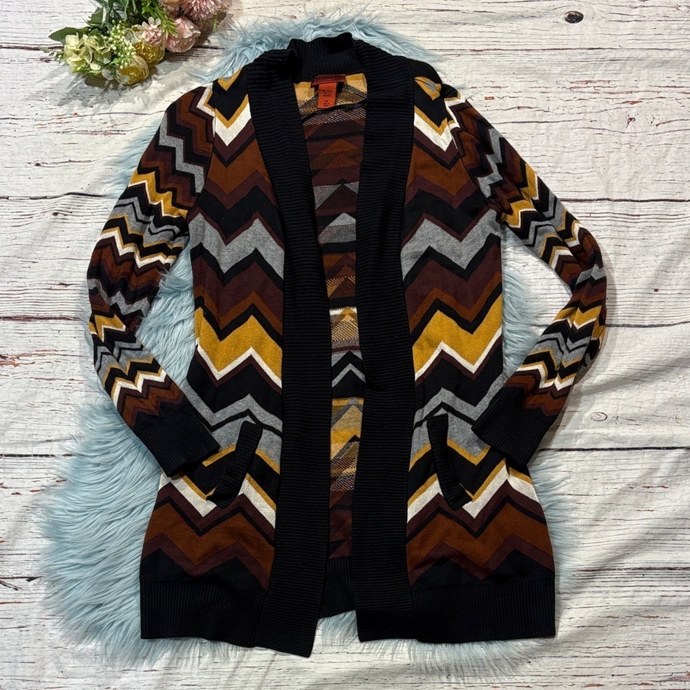 Missoni for Target Earth Toned Chevron Open Front Cardigan